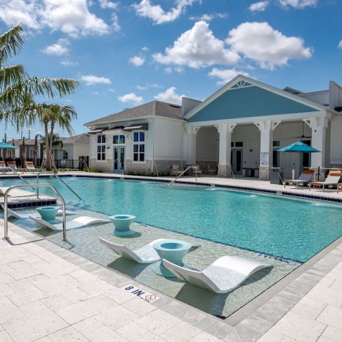 Resort Style Pool with Sun Shelf Pool with Sun Shelf